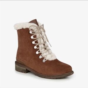 Emu Chestnut Suede Fur-Lined Women's Boots